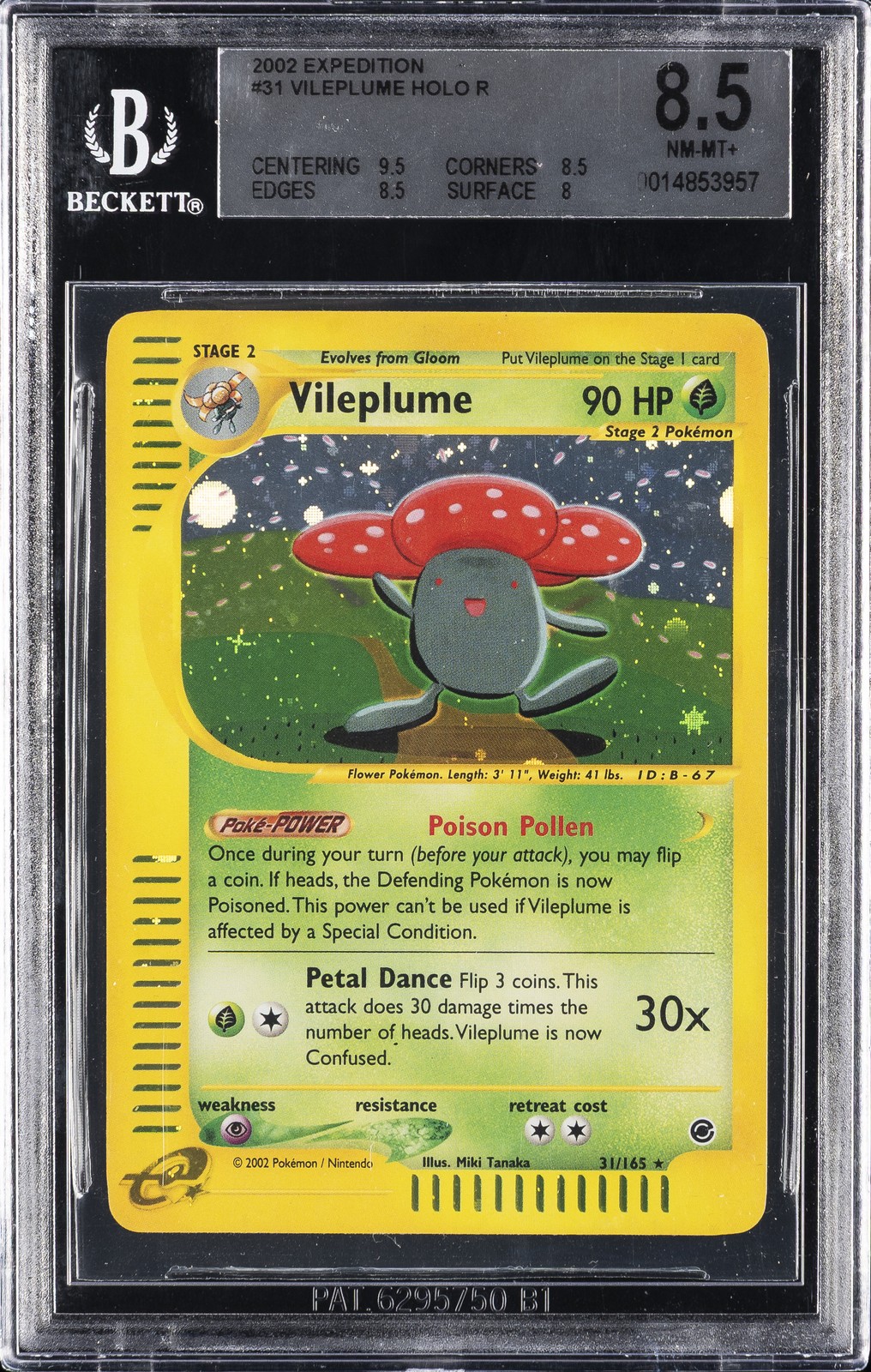 2002 POKEMON EXPEDITION HOLO #31 VILEPLUME BGS 8.5