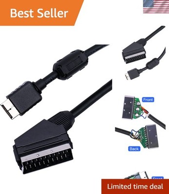 High-Performance RGB SCART Cable 3.28ft for PS1/2/3   Enhance Your Gaming
