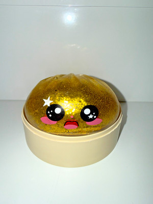 Rare Gold Glitter Dumpling Squishy - UNUSED - *LID DOES NOT FULLY CLOSE*