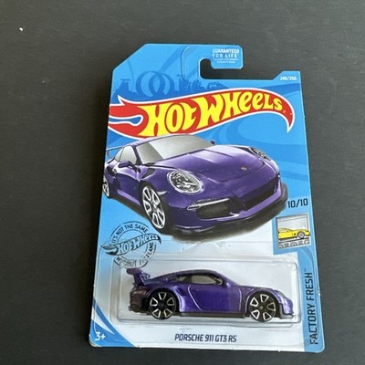 2019 HOT WHEELS 1:64 HW FACTORY FRESH 10/10 PURPLE PORCHE 911 GT3 RS HW#246/250