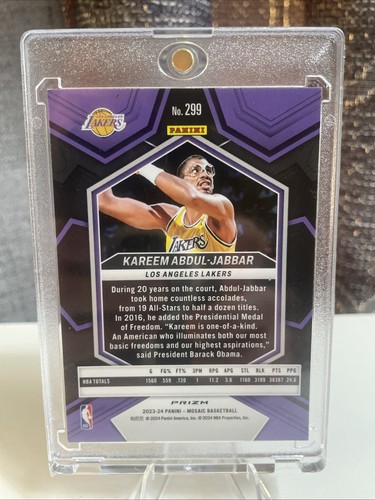 2023-24 Panini Mosaic - NBA Greats Green Mosaic Prizm #299 Kareem Abdul-Jabbar - Picture 2 of 2