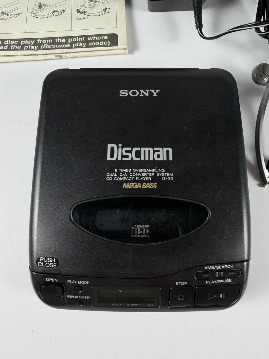 Sony DISCMAN D-33 Black Dual D/A Converter System CD Compact