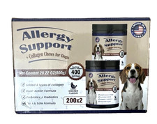  2 Pack Allergy Support  Collagen Chews For Dogs, 400 Total Soft Chews