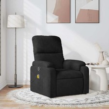 Massage Recliner Chair Black Microfiber Fabric, Metal, Plywood