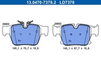 Bremsbelagsatz Scheibenbremse Ate Ceramic 13.0470-7378.2 FüR Bmw 5Er G60 G90 G68
