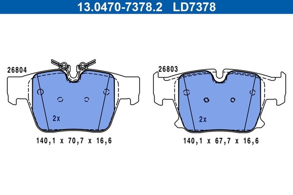 Bremsbelagsatz Scheibenbremse Ate Ceramic 13.0470-7378.2 FüR Bmw 5Er G60 G90 G68-image