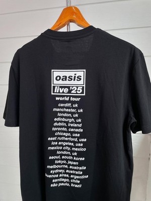 OASIS WONDERWALL LIVE 25 WORLD TOUR T-SHIRT BLACK (2025) SIZE M T