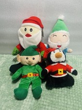 Christmas Plush Lot Santa Elf Gnome Penguin 7-9  Holiday Stuffed Toys Xmas Decor