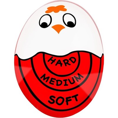 Red Egg Timer for Boiling Eggs with Color Changing Doneness Indicator for Soft