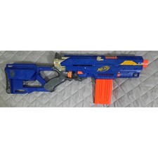 Fucile da cecchino Nerf N-Strike Longshot CS-6 con caricatore senza prolunga blu arancione
