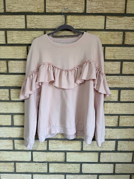 Only Our Story Pink Ruffle Sweater Size L