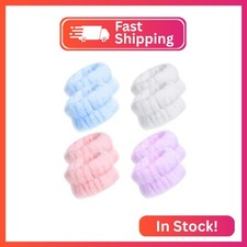 Chuangdi 4 Pairs Wrist Bands for Washing Face Wrist Spa Microfiber Wash Towel Ba