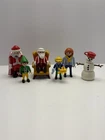 Vintage PLAYMOBIL Christmas Figures Set Santa Elf Snowman Holiday Lot