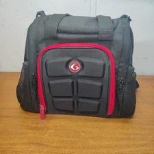 6 Pack Fitness Mini Meal Prep Six Pack Lunch Bag Black/Red NO Containers 