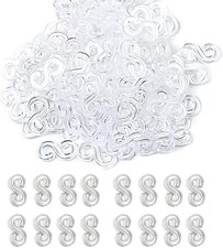 PUSNMI Rubber Band Clips 1000 Pieces Loom Rubber Band Clips Plastic Band Clips