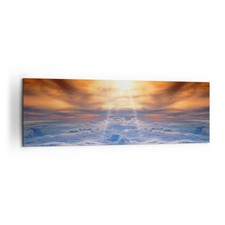 Impression sur Toile 160x50cm Tableaux Image Photo Ciel nuages rayons solaires