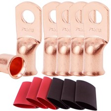 TKDMR 6pcs 2 AWG5/16 Battery Lugs,Heavy Duty Wire Lugs,Ring Terminals,Battery...