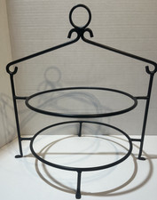 Wrought Iron Black Two Tier Pie Stand EUC MIN...
