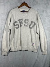 Vintage Russell Athletic SFSU Crewneck Sweatshirt Gray Pro Cotton Made In USA XL