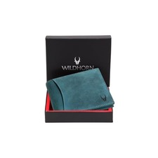Blue Hunter Leather Men's Wallet Bifold Slim RFID Credit Card Holder