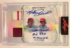 2025 Leaf Spectacular SILVER Mike Schmidt & Pete Rose #/10 SP DUAL AUTO JERSEY