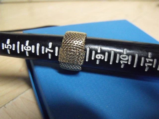 BELLEZA OT TURQUÍA ELEGANTE PLACA ORO 14K MALLA 12 MM TALLA 8 ANILLOS Foto 4 de 4