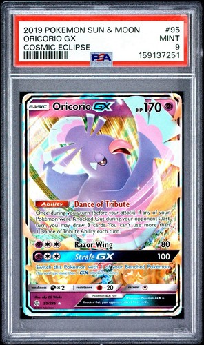 2019 POKEMON SUN & MOON COSMIC ECLIPSE #95 ORICORIO GX PSA 9