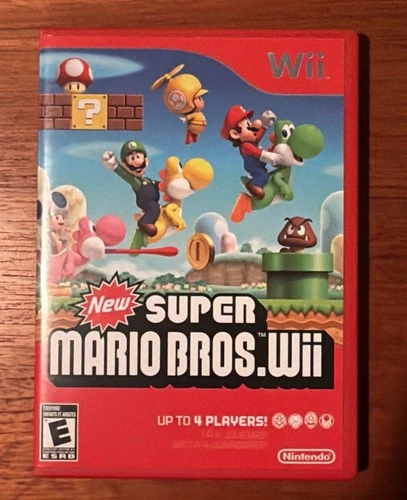 Super Mario Bros. Wii (Nintendo Wii, 2009) With Manual