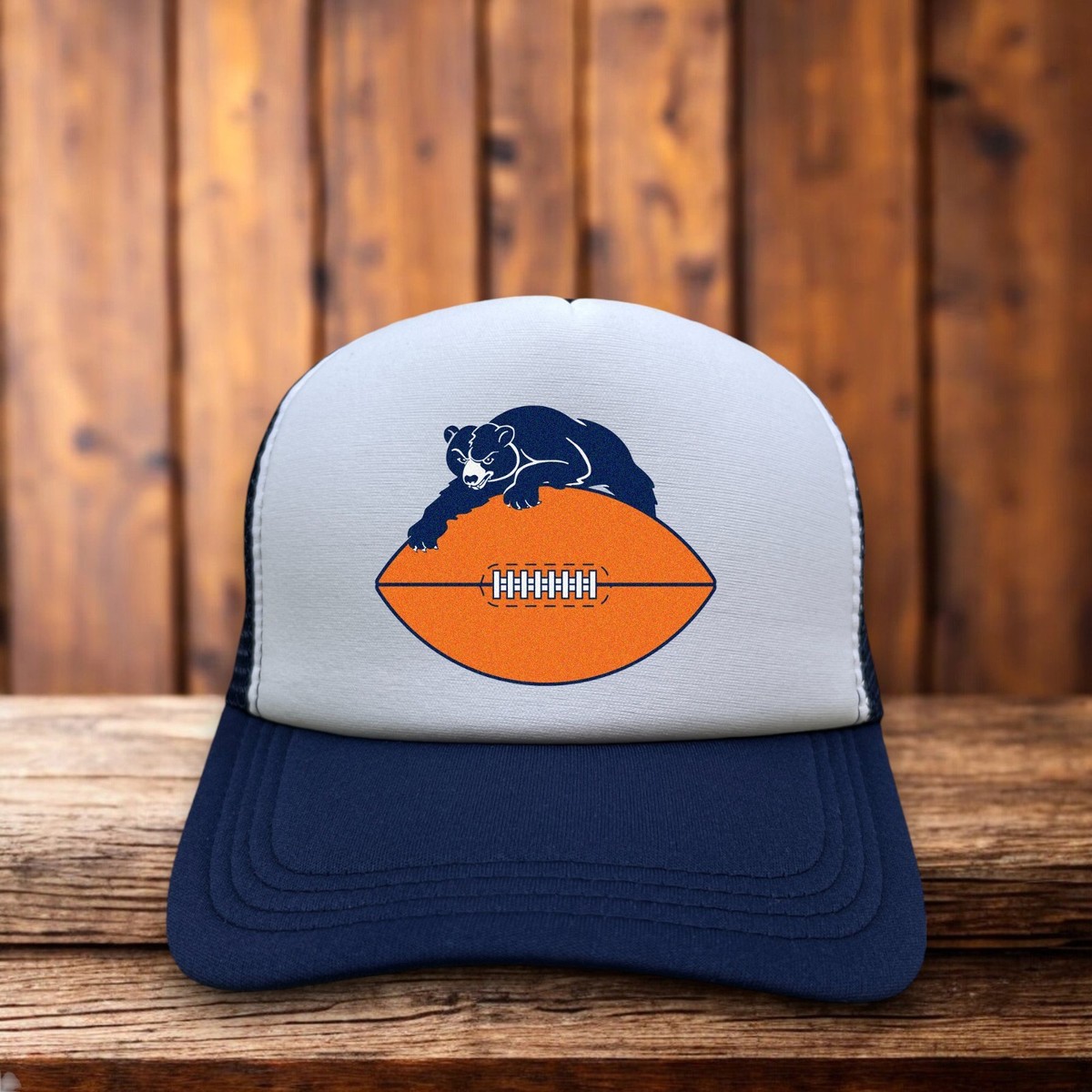 Chicago Bears Mens Trucker Hat Navy Snapback 60s Vintage Logo