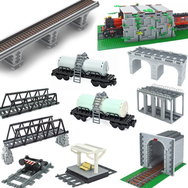 City Train Track Walkway Buffer Stop for Lego Kit Building Blocks Sets DIY - Image 3 of 4