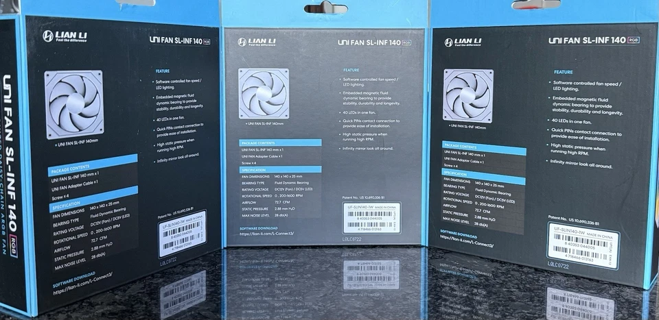 Lian Li UNI FAN SL-INF 140 RGB 140mm Case Fan -Wired, White - Image 2 of 4