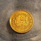1990 GOLD 999.9 SINGAPORE 1/20 oz ZODIAC  $5 COIN  MINT STATE  — photo 2
