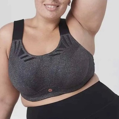 Livi Active Sport Bra 46C Molded UW Adjustable Wicking Gray Max Support NEW