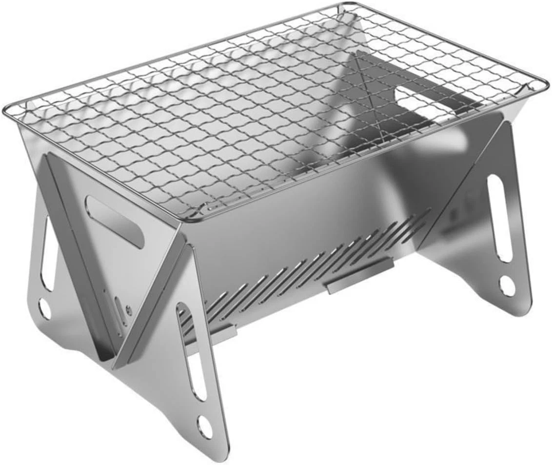 Parrilla carbon portatil 1-2 personas acero camping bolsa jardin 8.2x5.5 pulg