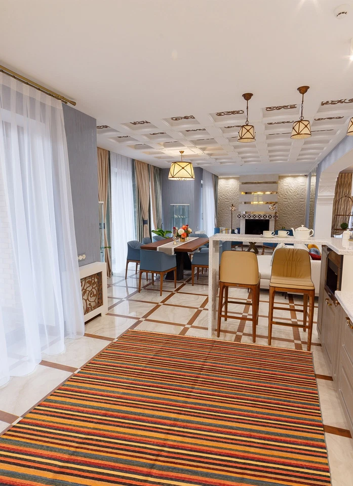 Vintage Hand Woven Traditional Kilim Rug 5'11" x 9'2" Oriental Wool Carpet - Image 2 of 4