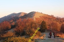 Photo A2 Early morning on the Welland Hills Little Malvern Dog walkers i c2012