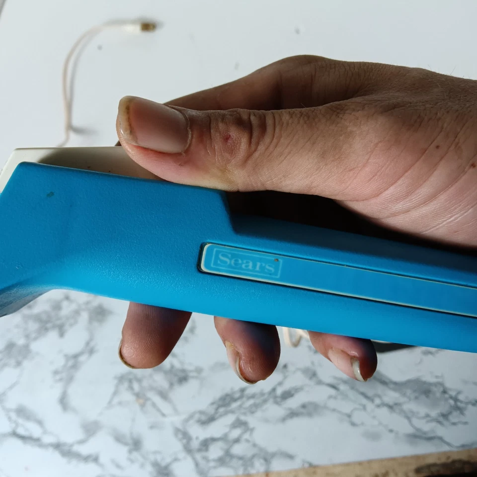 Винтажный утюг для завивки Sears Mist стиль Mc-2 белый и синий работает проверено  - Изображение 4 из 4