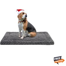 Washable Dog Bed Mat Ultra Soft Dog Crate Pad Comfy Fluffy Pet Kennel Beds Sl...