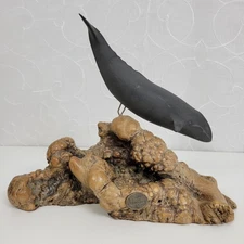 Vintage John Perry Home Decorations One Size Brown Whale Sculpture
