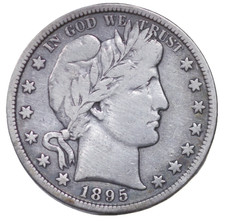 1895 S Barber Half  50C Sliver Dollar