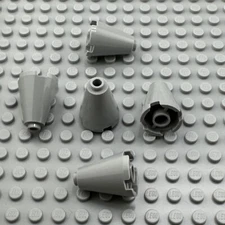 LEGO Cone Part - Light Bluish Gray - 2 x 2 x 2 Open Stud - QTY x5
