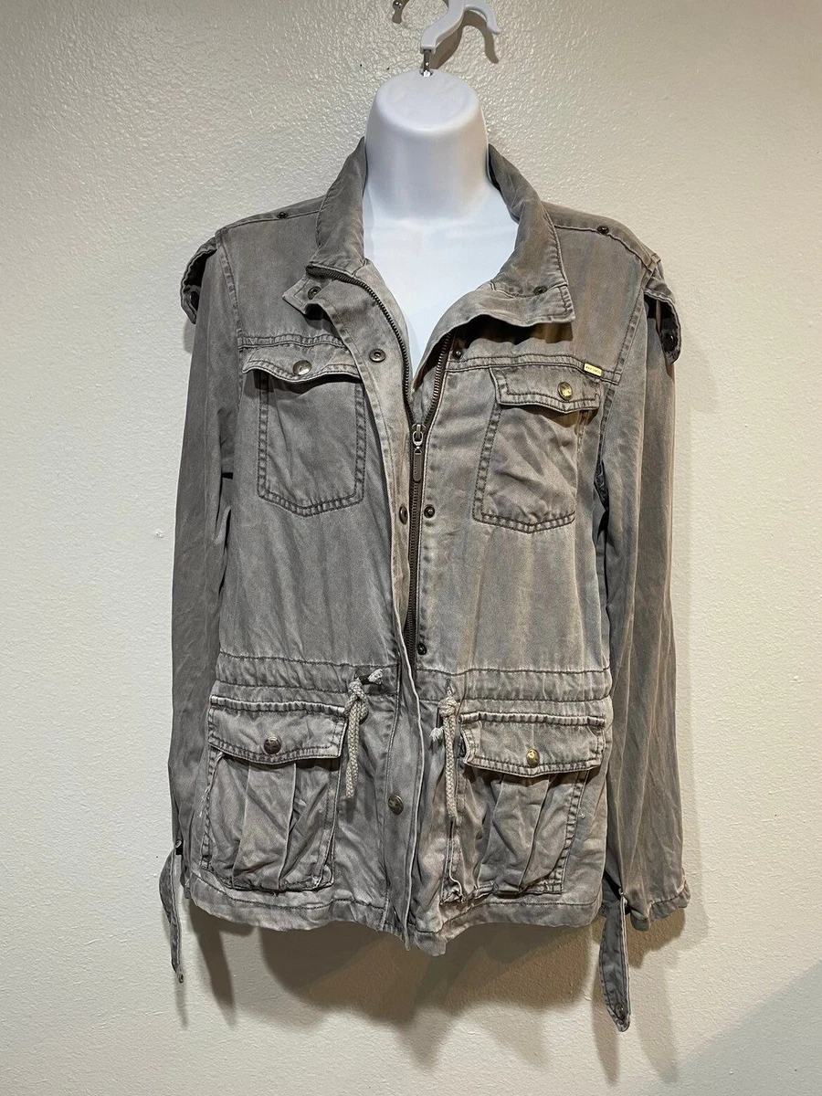 Max Jeans Full Zip u0026 Button Denim Cargo Jacket | eBay