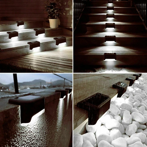 4Pcs Solar LED Bright Lights Garden Pathway Stairs Fence Outdoor Walkway Lamp - Bild 6 von 13