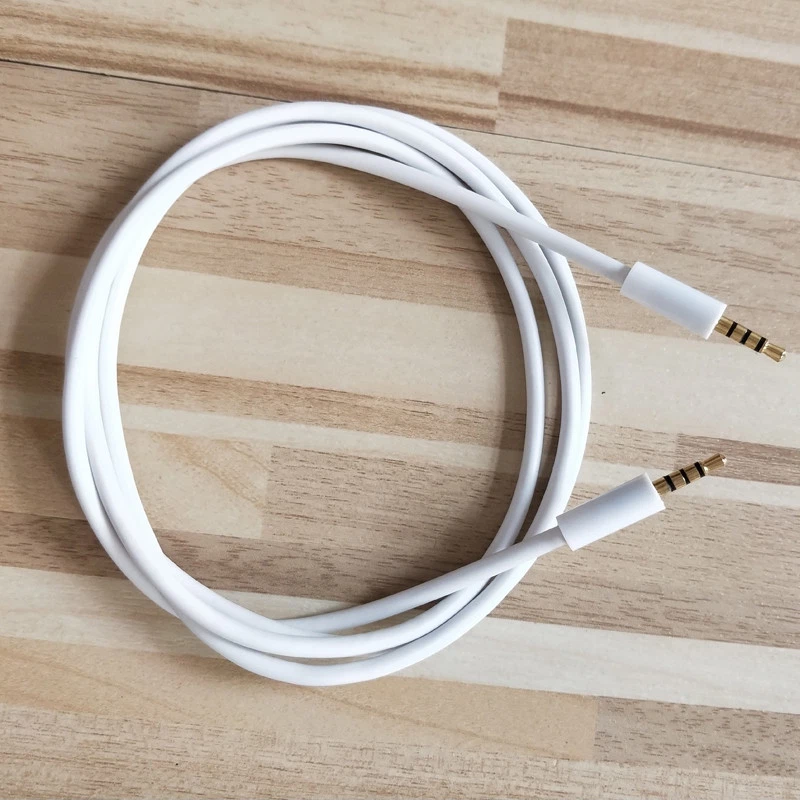 White 2.5mm Male to 2.5mm male 4 Pole Headphone Audio AUX Cable 1meter 3ft - Image 2 of 3