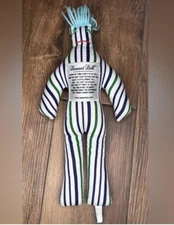 Dammit Doll line Pattern Purple &  Green. BLUE Yarn Hair 12" Plush Doll w/ Tag