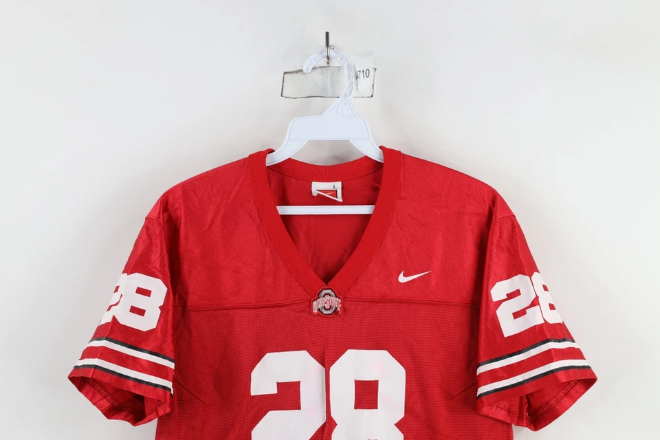 Camiseta de fútbol vintage Nike para mujer grande envejecida de la Universidad Estatal de Ohio roja Foto 2 de 4