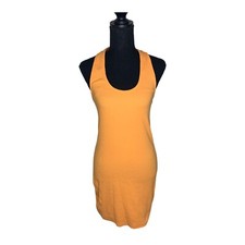Cotton On NWT L Junior Orange Ribbed Halter Mini Sleeveless Dress #1545D