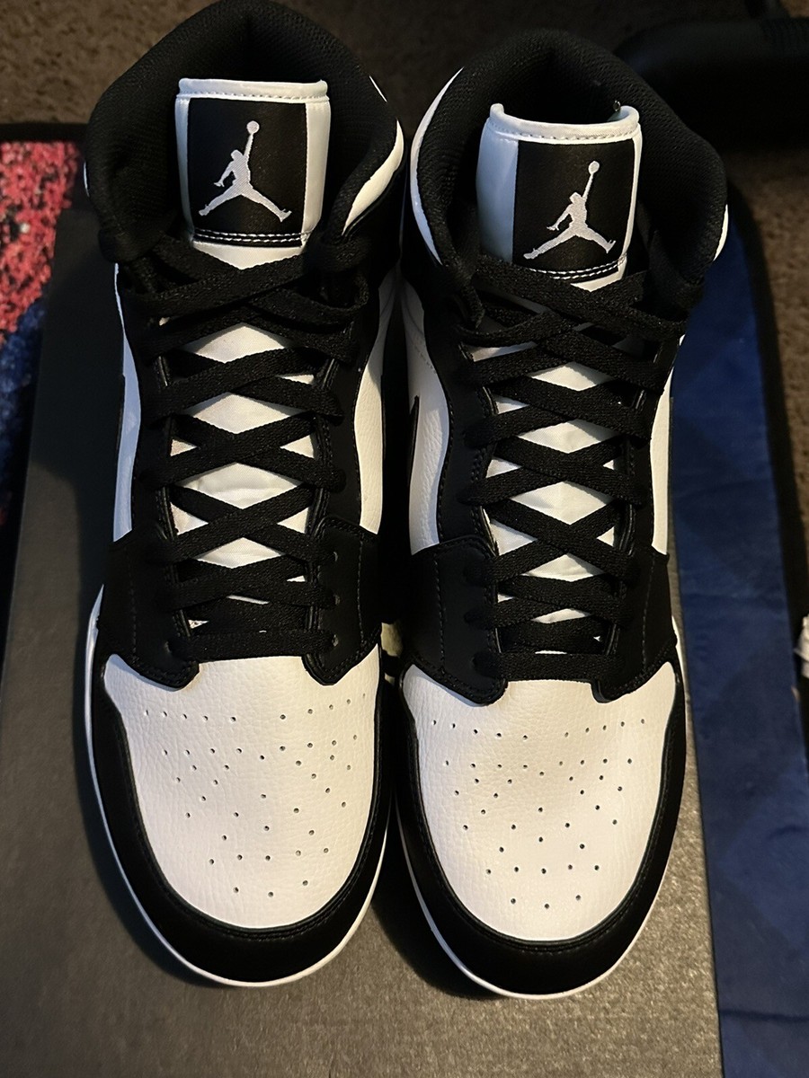 Jordan 1 Mid TD Panda 2023 Football Cleats FJ6805-100 Black  display picture 1