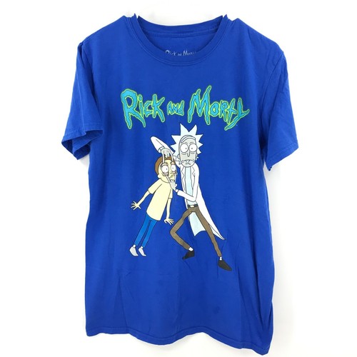 Camisa Morty para Hombre Azul Mediano Gráfica Mangas Cortas Dibujos Animados Red * | eBay