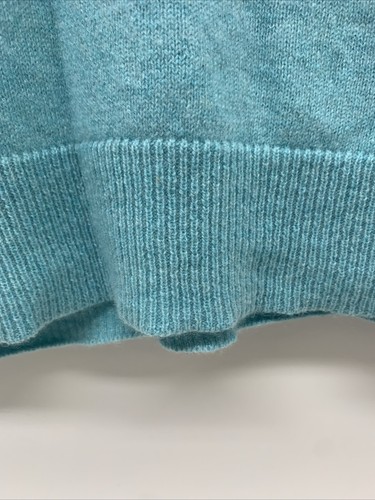Tahari 2-Ply Cashmere V-Neck Pullover Sweater Turquoise Blue Size S - Picture 23 of 24